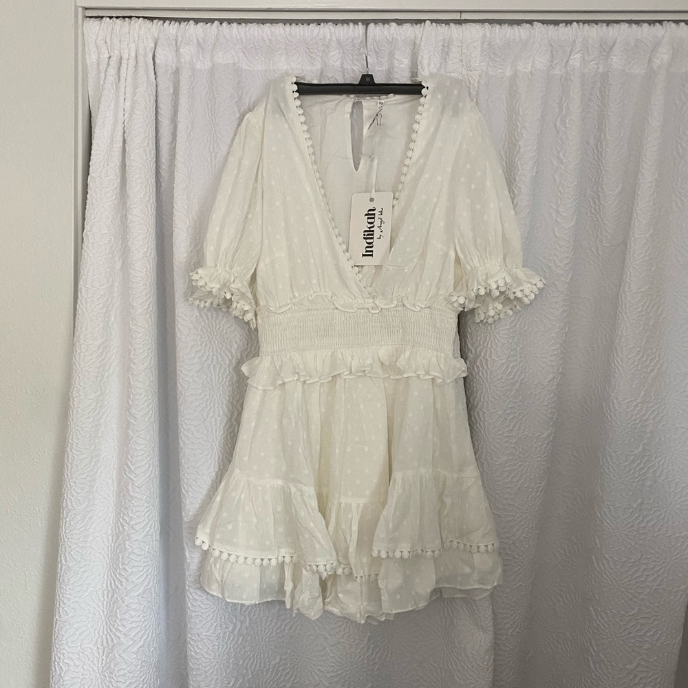 NWT Sundae Muse White Short Sleeve Dress